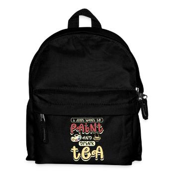 Peindre et boire du thé - Sac à dos Enfant - noir - Devant