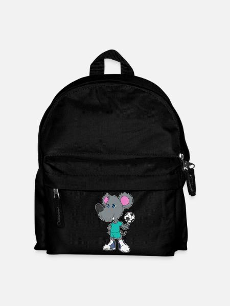 Maus Fußballspieler Fußball - Kinder Rucksack - Schwarz