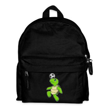 Schildkröte Fußballspieler Fußball - Kinder Rucksack - Schwarz - Vorne