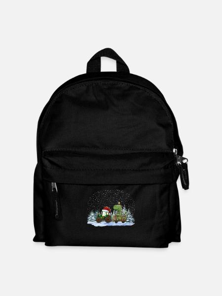 Weihnachtstraktor Tree Rex Dino Traktor Pyjama - Kinder Rucksack - Schwarz