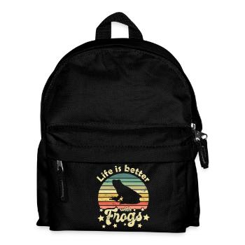 Frosch Frösche - Kinder Rucksack - Schwarz - Vorne