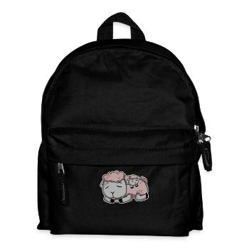 Schaf mit Baby Schaf - Kinder Rucksack - Schwarz - Vorne