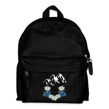 Autriche Suisse Montagnes Montagnes Gentiane Edelweiss - Sac à dos Enfant - noir - Devant