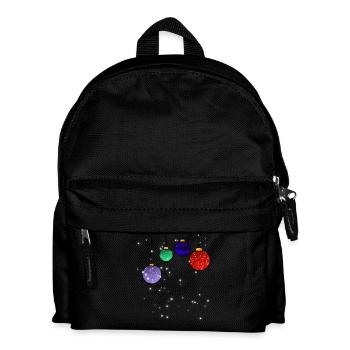 Boules d’arbre de Noël avec flocons de neige - Sac à dos Enfant - noir - Devant