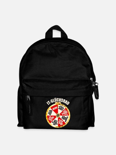 IT Support Glücksrad Service Desk IT Helpdesk Nerd - Kinder Rucksack - Schwarz
