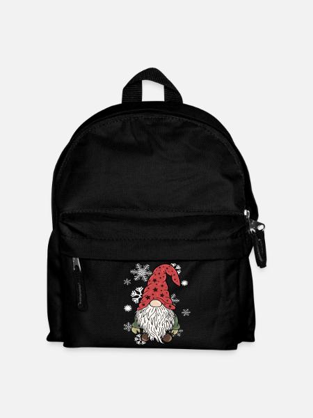 Gnom Weihnachts Wichtel Schneeflocken - Kinder Rucksack - Schwarz