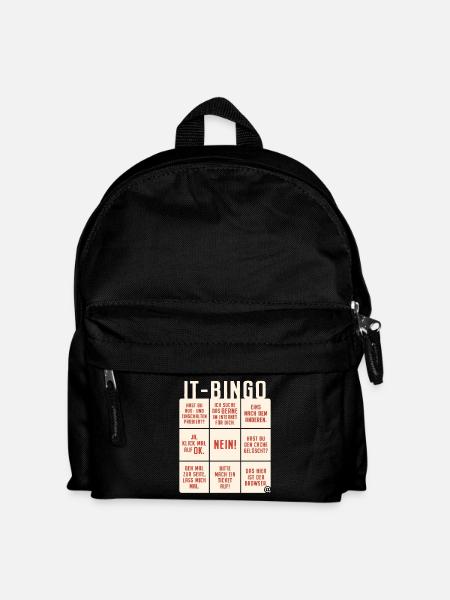 IT Support Bingo Service Desk IT Helpdesk Sysadmin - Kinder Rucksack - Schwarz
