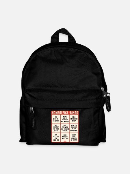 Homeoffice Bingo Büro Heimarbeit Home Office - Kinder Rucksack - Schwarz