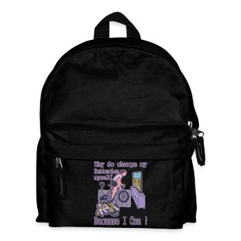 Why do I charge my batteries myself? - Kids' Backpack - black - Front