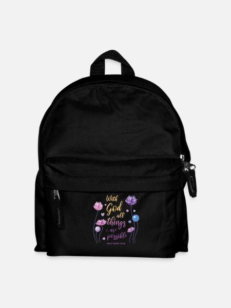 Religiöses Zitat Christlich Geschenk - Kinder Rucksack - Schwarz