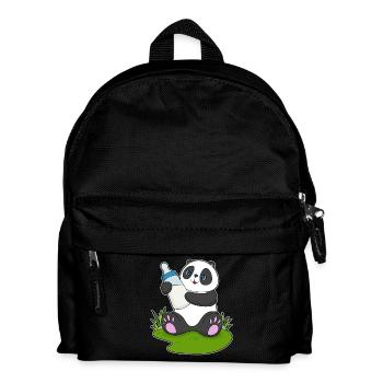 Panda Baby Bottle Milk - Kids' Backpack - black - Front