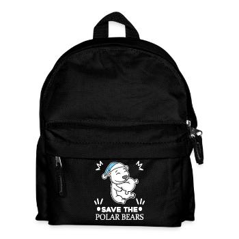 Eisbär Polarbär Bär Umwelt Klimaschutz Naturschutz - Kinder Rucksack - Schwarz - Vorne