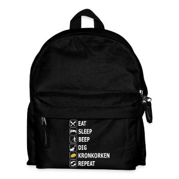 sondeln, Sondengänger, Kronkorken, Metallsuche - Kinder Rucksack - Schwarz - Vorne