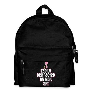 Easily distracted by Nail Art Nail Tech - Kids' Backpack - black - Front