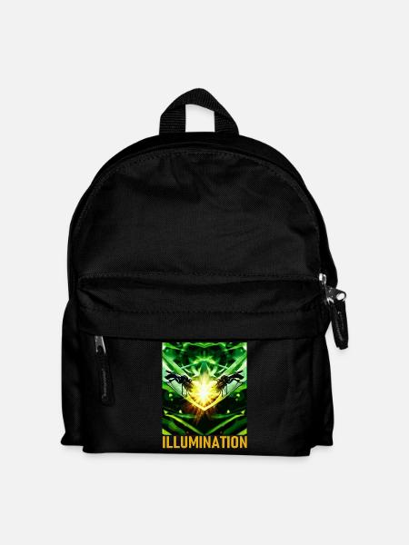 Grünes Illumination Motiv - Kinder Rucksack - Schwarz