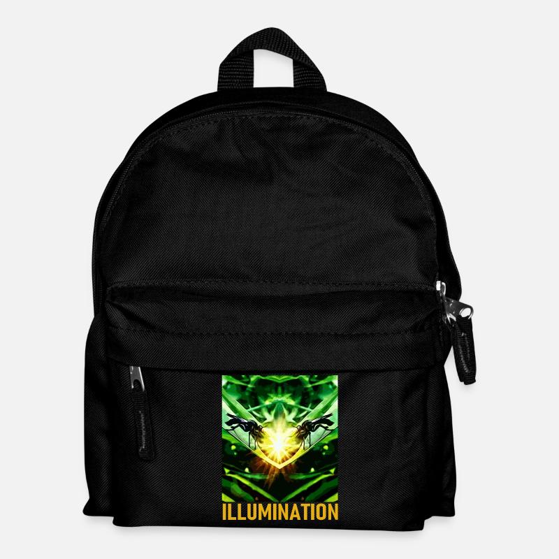 Grünes Illumination Motiv - Kinder Rucksack - Schwarz