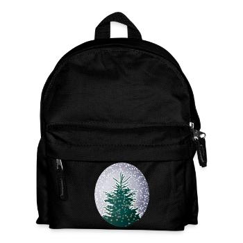sapin de Noël illuminé dans la neige - Sac à dos Enfant - noir - Devant