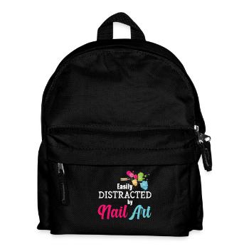 Easily distracted by Nail Art Nail Tech - Kids' Backpack - black - Front