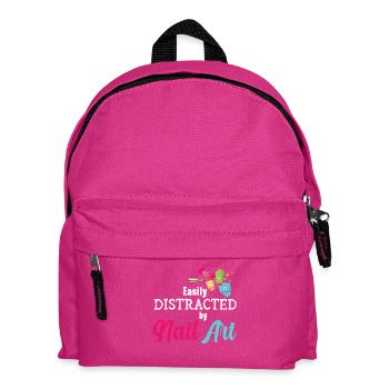 Easily distracted by Nail Art Nail Tech - Kids' Backpack - fuchsia - Front