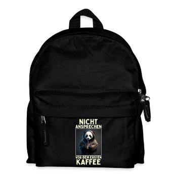 Panda Bär Nicht Ansprechen Vor Kaffee Morgenmuffel - Kinder Rucksack - Schwarz - Vorne