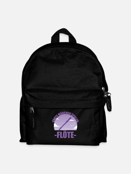 Flöte Musikerin Instrument Mädchen Geschenk - Kinder Rucksack - Schwarz