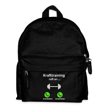 Krafttraining ruft an - annehmen oder annehmen? - Kinder Rucksack - Schwarz - Vorne