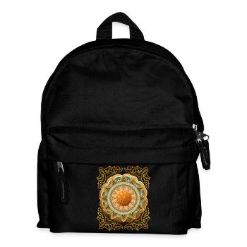 Gold Mandala, 3D Mandala, Vintage Arabesque - Kids' Backpack - black - Front