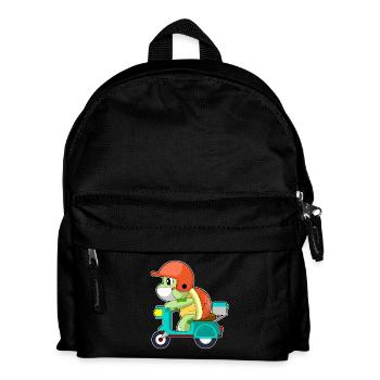 Schildkröte Motorroller - Kinder Rucksack - Schwarz - Vorne