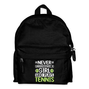 Never underestimate a girl who plays tennis - Kinder Rucksack - Schwarz - Vorne