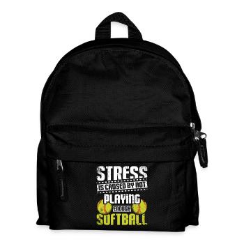 Stress is caused by not playing enough softball - Kids' Backpack - black - Front