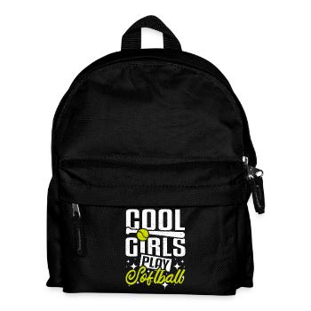 Cool girls play softball - Kinder Rucksack - Schwarz - Vorne