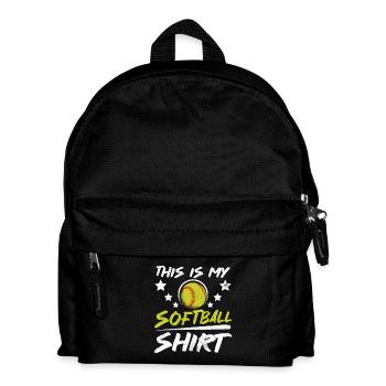 This is my softball - Kids' Backpack - black - Front