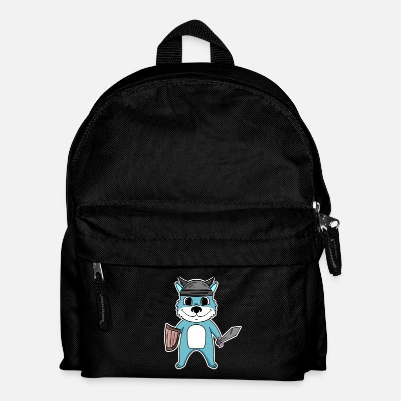 Wikinger Wolf - Kinder Rucksack - Schwarz