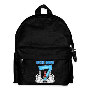 I am Seven 7 years old Young Rocket Astronaut - Kids' Backpack - black - Front
