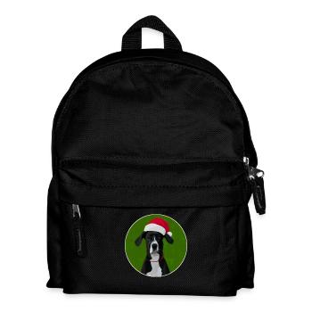 Grand chien danois au chapeau de père Noël pour Noël - Sac à dos Enfant - noir - Devant
