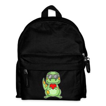 Dinosaurier mit Herz - Liebe Romantisch - Kinder Rucksack - Schwarz - Vorne
