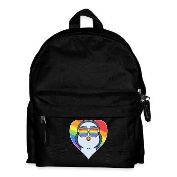 Gay Animal Penguin Rainbow Heart - Sac à dos Enfant - noir - Devant
