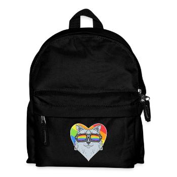 Gay Rainbow - Chat avec des lunettes - Sac à dos Enfant - noir - Devant