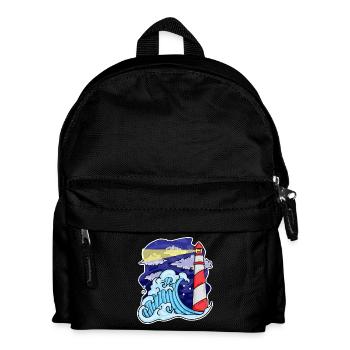 Lighthouse Coast Sea Sea - Kids' Backpack - black - Front