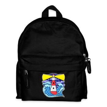 Lighthouse Coast Sea Sea - Kids' Backpack - black - Front