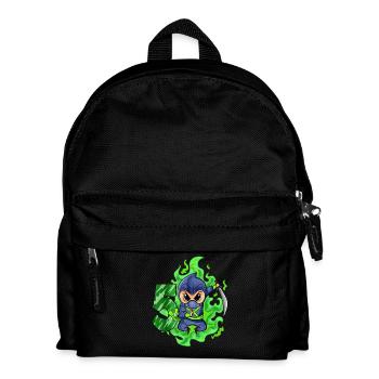 Junge 5 jährig 5. Geburtstag Junge Ninja Grün - Kinder Rucksack - Schwarz - Vorne