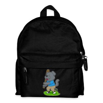 Hund Baseball Baseballschläger - Kinder Rucksack - Schwarz - Vorne