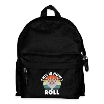 So rolle ich Retro Bowling Bowler - Kinder Rucksack - Schwarz - Vorne