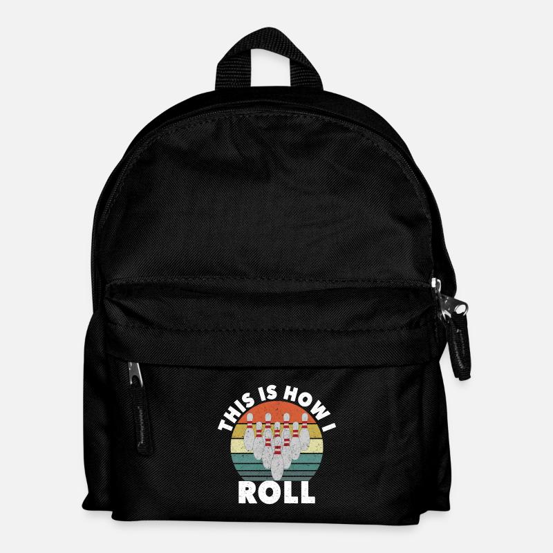 So rolle ich Retro Bowling Bowler - Kinder Rucksack - Schwarz