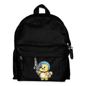 Niedliche Katze Katze Fischer und Fisch Humor Pfirsich - Kinder Rucksack - Schwarz - Vorne