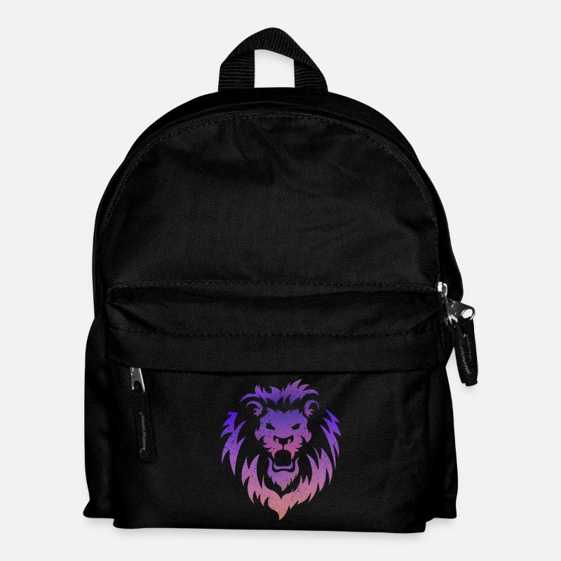 Löwen Kopf Tribal - Kinder Rucksack - Schwarz