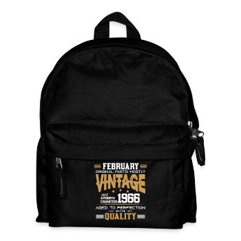 Vintage Aged To Perfection February 1966 - Kids' Backpack - black - Front