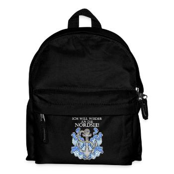 Anker Nordsee Plattdeutsch Spruch Moin - Kinder Rucksack - Schwarz - Vorne