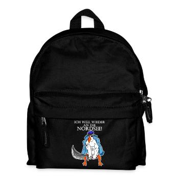 Nordsee Plattdeutsch Spruch Moin Möwe - Kinder Rucksack - Schwarz - Vorne