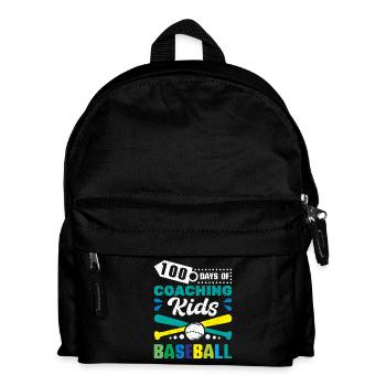 100 days of coaching kids baseball - Kinder Rucksack - Schwarz - Vorne